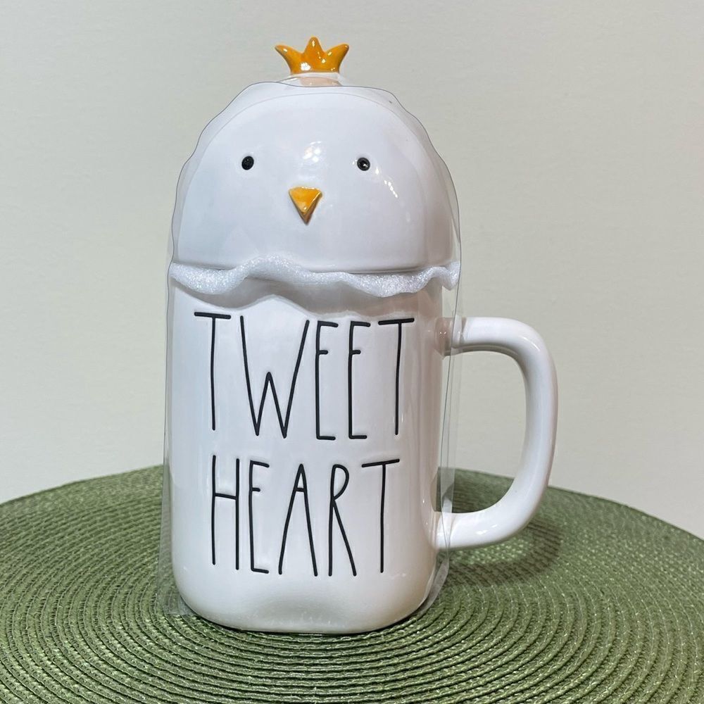 Rae Dunn Tweet Heart Mug with removable topper NWT